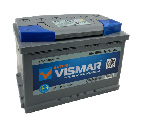 АКБ VISMAR ST 6СТ-75 N (R)-(0) обратная 680A 276*175*190 АКБ VISMAR ST 6СТ-75 N (R)-(0) обратная 680A 276*175*190